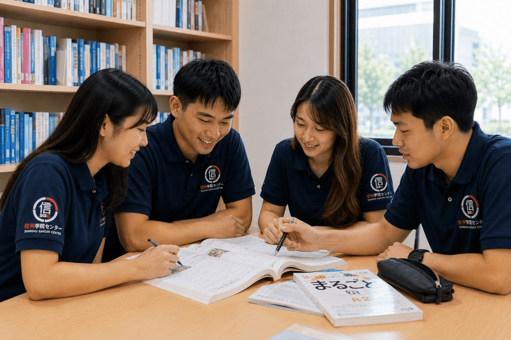 Peserta SGC belajar bersama dengan buku Marugoto